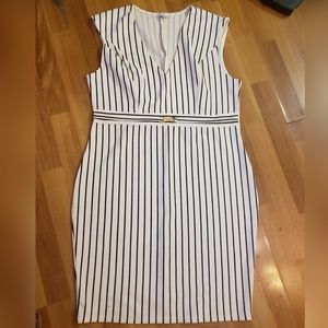 Black and white dress faux belt